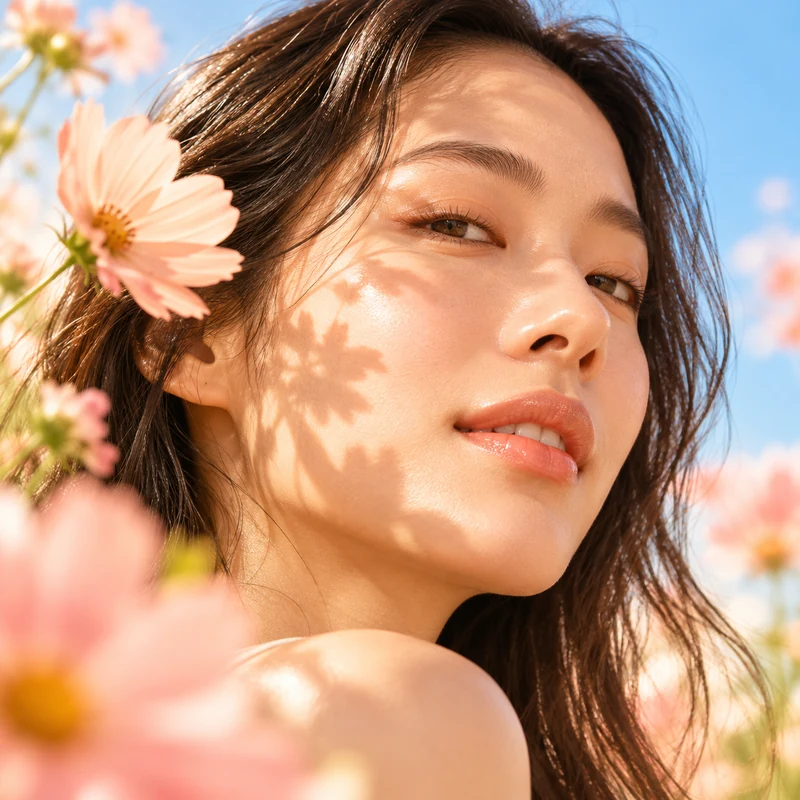 Radiant skincare model
